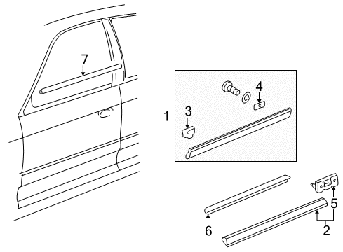 1999 Audi A8 Quattro Exterior Trim - Front Door