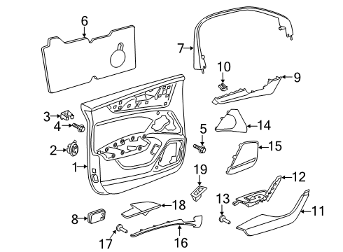 2020 Audi A6 Quattro Interior Trim - Front Door Diagram 1