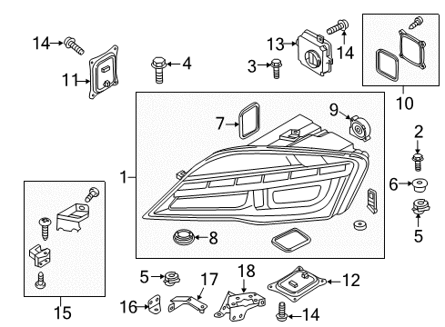 2015 Audi R8 Headlamps