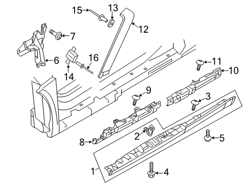 2015 Audi R8 Exterior Trim - Pillars, Rocker & Floor