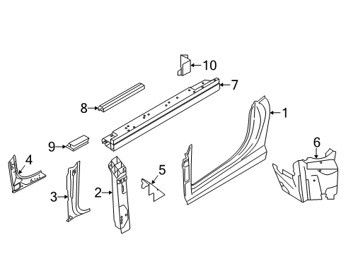 2015 Audi R8 Aperture Panel, Hinge Pillar, Rocker Diagram 2