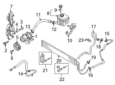 2010 Audi Q7 P/S Pump & Hoses, Steering Gear & Linkage