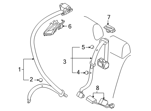 2007 Audi A3 Quattro Seat Belt