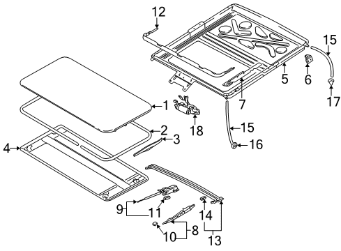 2000 Audi A8 Quattro Sunroof, Body Diagram 2