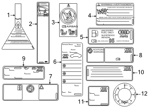 2013 Audi A7 Quattro Information Labels