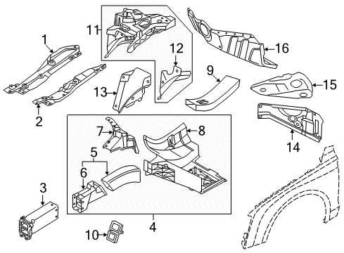 2015 Audi S8 Structural Components & Rails