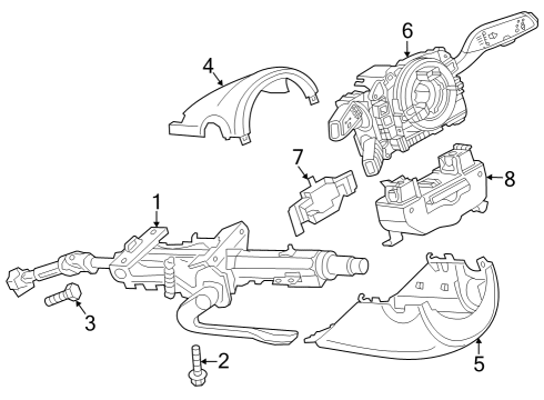 2024 Audi RS3 Steering Column Assembly, Shroud, Switches & Levers