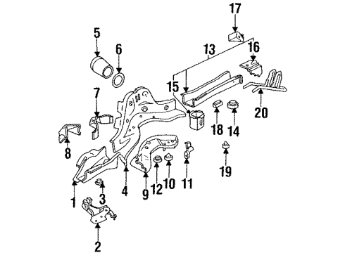 1998 Audi A6 Quattro Rear Body - Floor & Rails Diagram 2