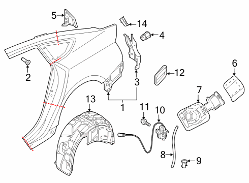 2022 Audi RS5 Sportback Quarter Panel & Components, Exterior Trim