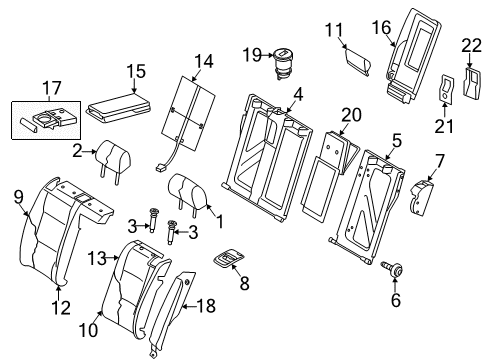 2010 Audi A4 Quattro Rear Seat Components Diagram 1