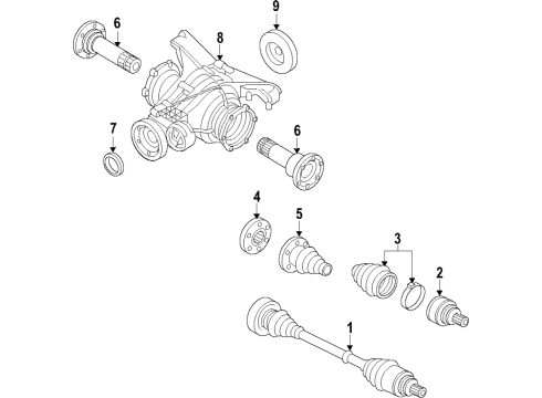 2021 Audi S4 Rear Axle, Axle Shafts & Joints, Differential, Drive Axles, Propeller Shaft