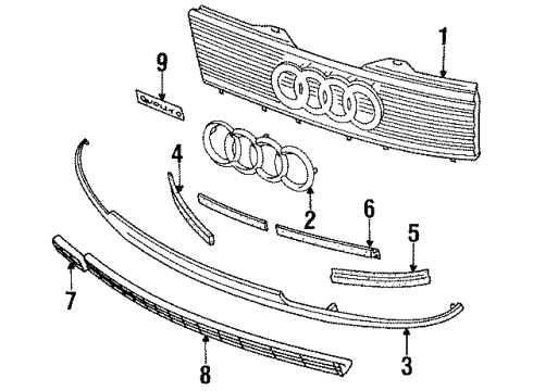 1990 Audi Coupe Quattro Grille & Components