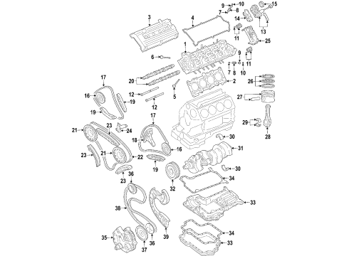 2005 Audi Allroad Quattro Engine Parts & Mounts, Timing, Lubrication System Diagram 4