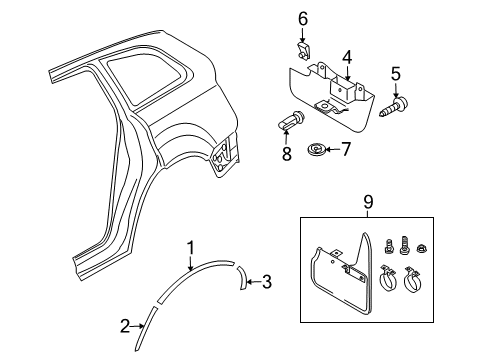 2009 Audi Q7 Exterior Trim - Quarter Panel