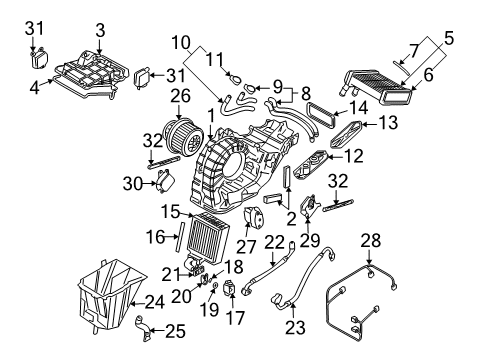 2009 Audi Q7 A/C Evaporator & Heater Components