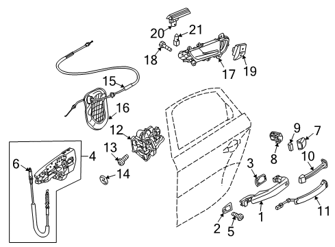 2014 Audi Q5 Rear Door Diagram 3