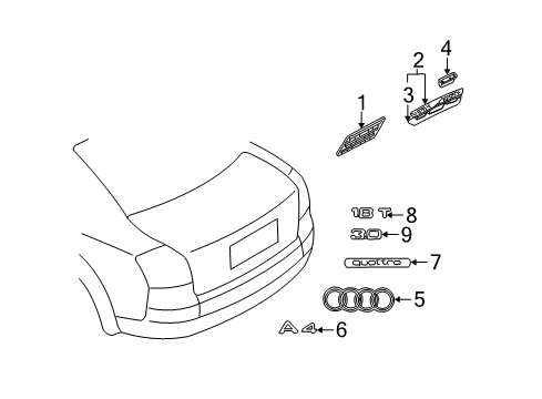 2004 Audi S4 Exterior Trim - Trunk Lid