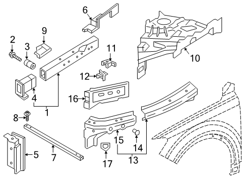 2023 Audi RS Q8 Structural Components & Rails