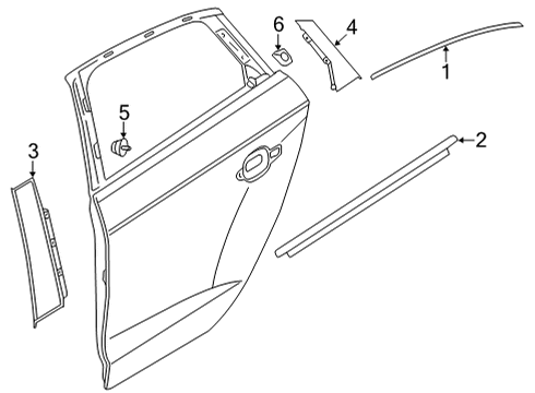 2024 Audi A3 Exterior Trim - Rear Door