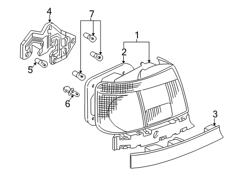 1999 Audi A4 Tail Lamp Assembly Diagram for 8D0-945-112-E