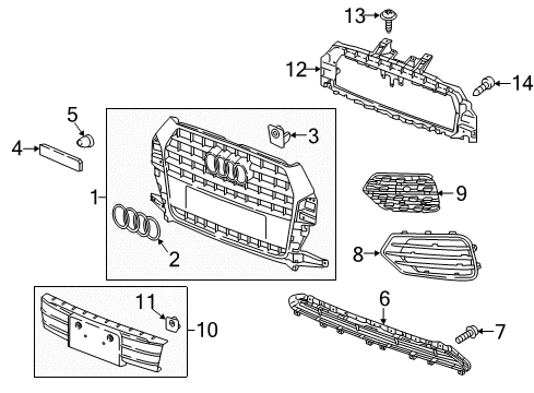 2017 Audi Q3 Quattro Grille & Components