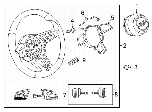 2019 Audi RS5 Steering Wheel Diagram for 8W0-419-091-DD-NOQ