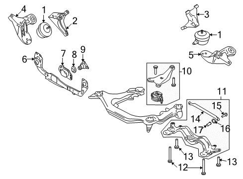 2004 Audi S4 Mount Support Diagram for 8E0-399-105-AC