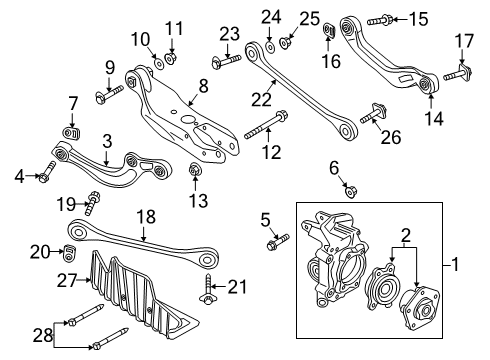 2018 Audi Q5 Rear Upper Control Arm Diagram for 80A-505-397-A