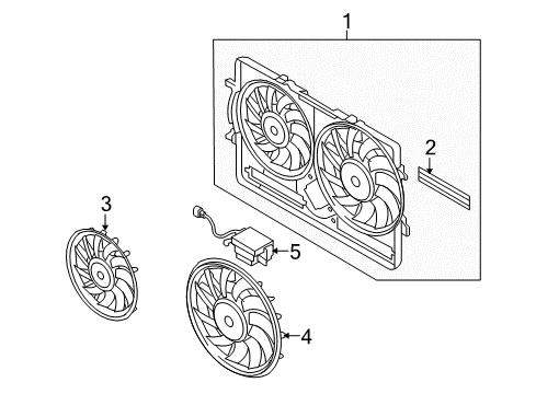 2011 Audi A5 Quattro Cooling System, Radiator, Water Pump, Cooling Fan Diagram 1