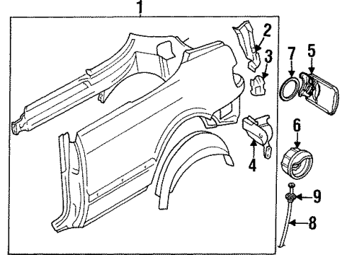 1998 Audi Cabriolet Quarter Panel & Components