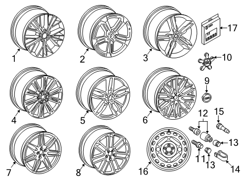 2016 Audi RS7 Wheel, Alloy Diagram for 4G8-601-025-AE