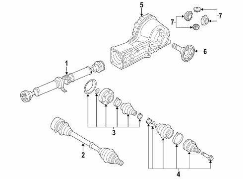 2009 Audi S4 Rear Axle Shafts & Joints, Differential, Propeller Shaft