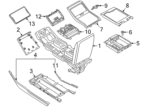 2023 Audi S8 Front Console, Rear Console Diagram 5