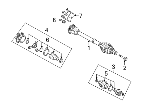 2012 Audi S5 Drive Axles - Front Diagram 2