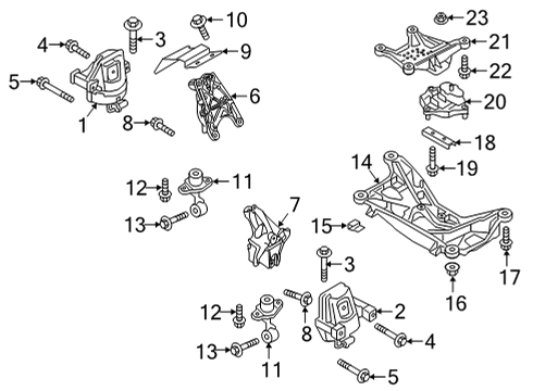 2022 Audi A7 Sportback Engine & Trans Mounting Diagram 1