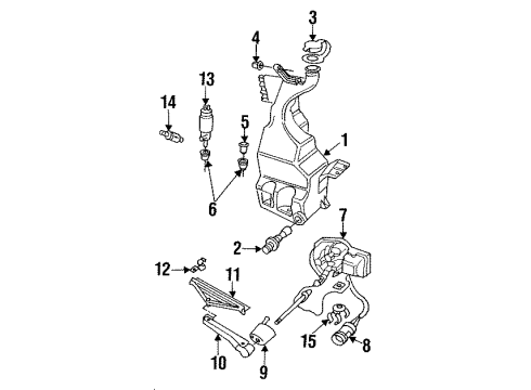 1992 Audi V8 Quattro Washer Components