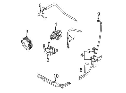 2003 Audi A6 Quattro Lower Return Hose Diagram for 4B7-422-891-C