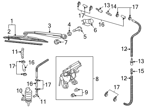 2004 Audi S4 Lift Gate - Wiper & Washer Components