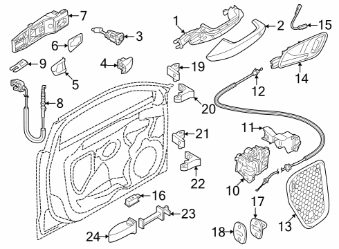 2024 Audi RS3 Lock & Hardware Diagram 1