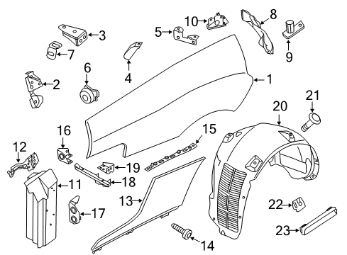 2012 Audi R8 Quarter Panel & Components Diagram 1