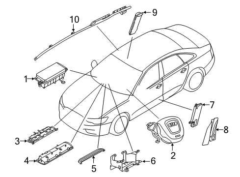 2018 Audi RS7 Air Bag Components