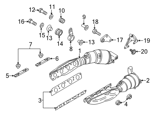 2015 Audi R8 Manifold W/Converter Diagram for 420-251-211-NX