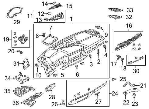 2018 Audi A5 Quattro Cluster & Switches, Instrument Panel Diagram 2