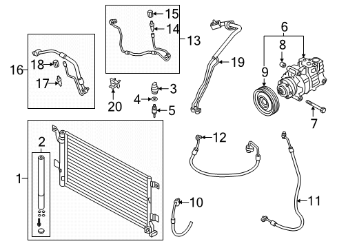 2022 Audi A5 Sportback A/C Condenser, Compressor & Lines