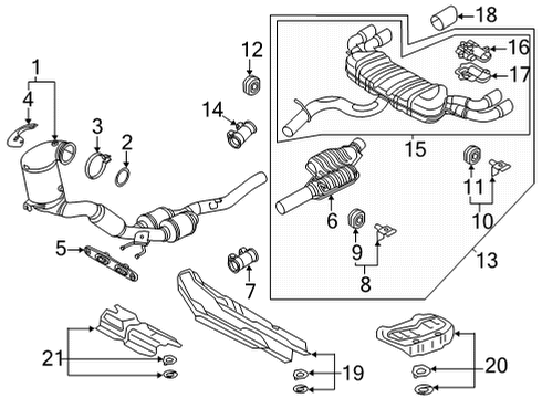 2022 Audi S3 Catalytic Converter Diagram for 5WA-254-501-C