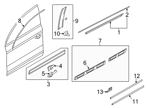 2013 Audi Q7 Exterior Trim - Front Door