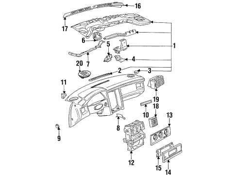 1998 Audi Cabriolet Instrument Panel Components