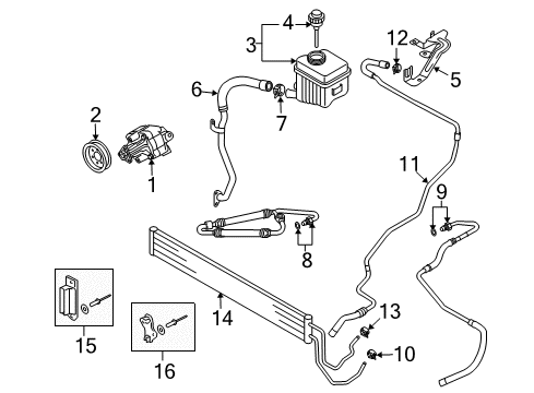 2009 Audi Q7 Power Steering Pump Diagram for 7L8-422-153-D