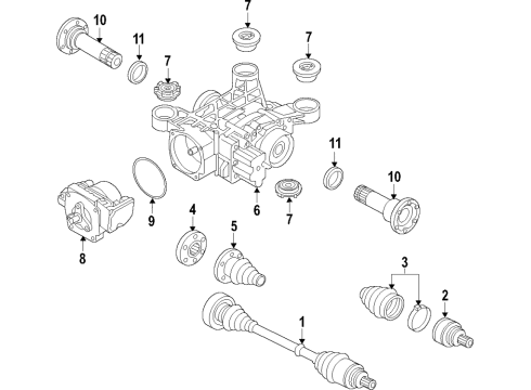 2018 Audi TT RS Quattro Rear Axle, Axle Shafts & Joints, Differential, Drive Axles, Propeller Shaft