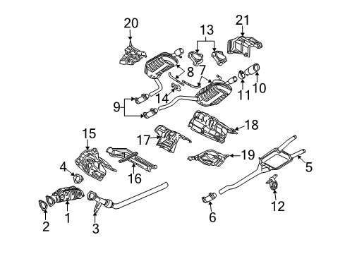 2006 Audi A4 Exhaust Components Diagram 1